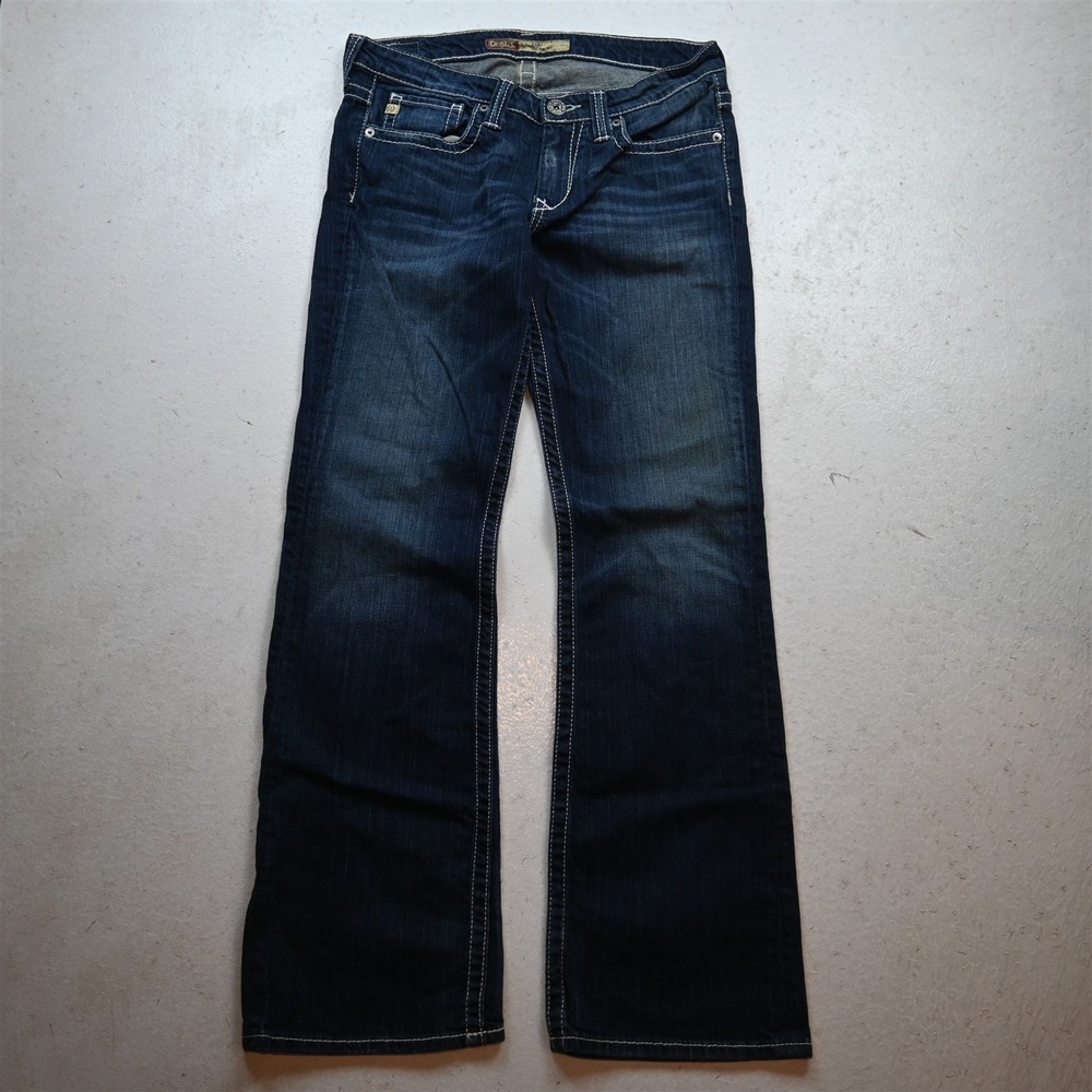 Big Star 29 Remy Low Rise Bootcut Dark Bold Stitch Stretch Denim Womens Jeans